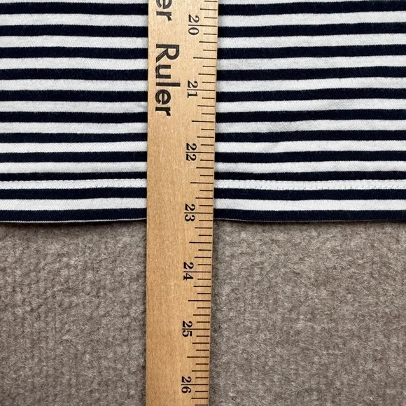 Sandro Paris Shirt Womens Medium M Black Short Sleeve Striped Crop - Picture 3 of 9